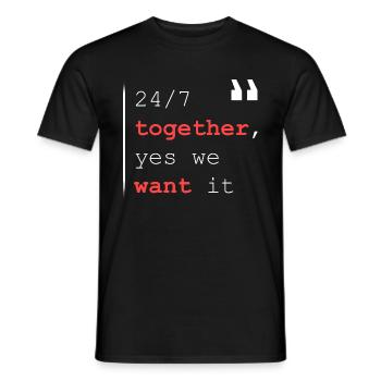 24/7 together - Men's T-Shirt - black - Front - AI Model Male 178 light (178cm)