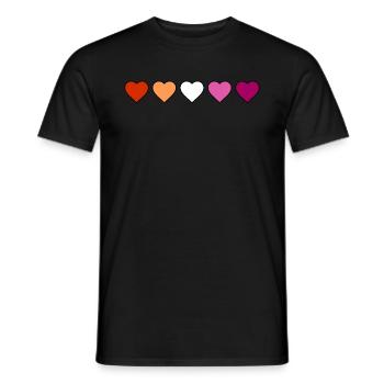 LGBTQ Pride Lesbian Heart Lesbian Flag Lesbian - T-shirt homme - noir - Devant - AI Model Male 178 light (178cm)
