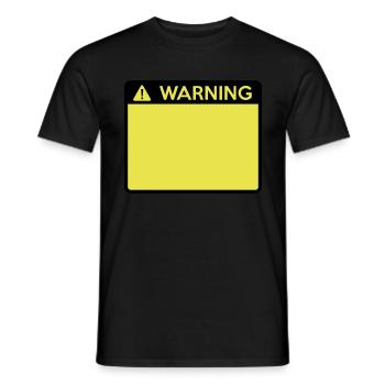 Warning Sign (2 colour) - Men's T-Shirt - black - Front - AI Model Male 178 light (178cm)