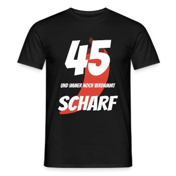 45. Geburtstag 45 Jahre - Männer T-Shirt - Schwarz - Vorne - AI Model Male 178 light (178cm)