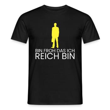 bin froh das ich reich bin - Männer T-Shirt - Schwarz - Vorne - AI Model Male 178 light (178cm)