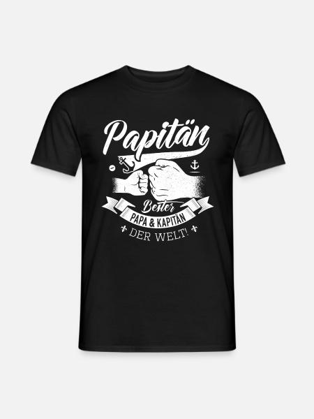 Papitän Kapitän Bester Papa Geschenk Geburtstag - Männer T-Shirt - Schwarz