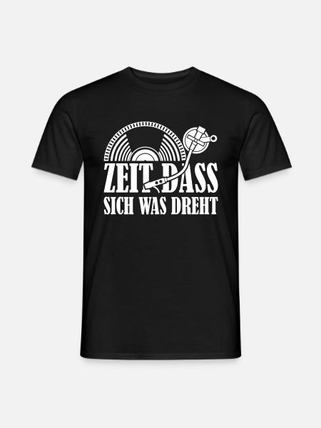 Schallplatte - Zeit dass sich was dreht - Männer T-Shirt - Schwarz