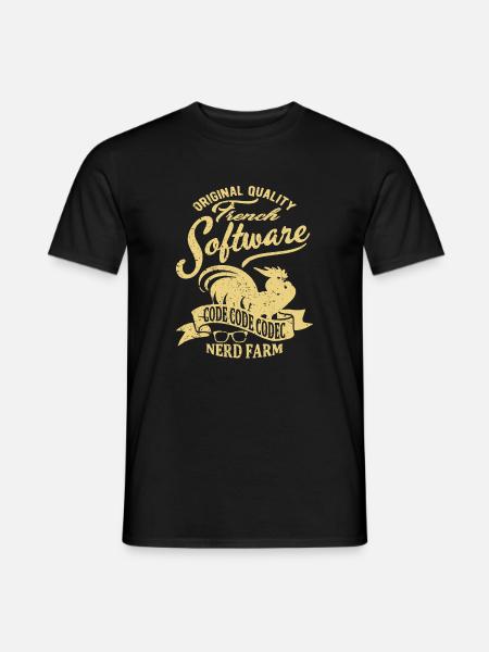 French software - T-shirt homme - noir