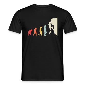 Bouldern Klettern Evolution Bergsteiger Vintage - Männer T-Shirt - Schwarz - Vorne - AI Model Male 178 light (178cm)
