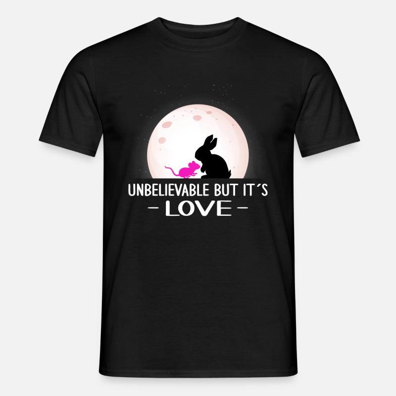 valentinstag patchwork hase unbelievable love maus - Männer T-Shirt - Schwarz