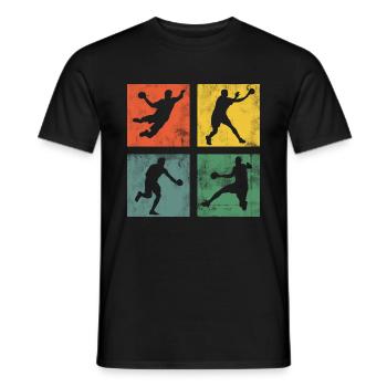 Handball Handball Player Handball Player Vintage - Men's T-Shirt - black - Front - AI Model Male 178 light (178cm)