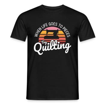 Quilten von Tagesdecken - Männer T-Shirt - Schwarz - Vorne - AI Model Male 178 light (178cm)