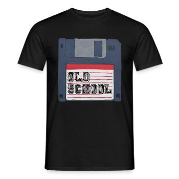 Old school floppy disk retro vintage 80s 90s kids - Men's T-Shirt - black - Front - AI Model Male 178 light (178cm)