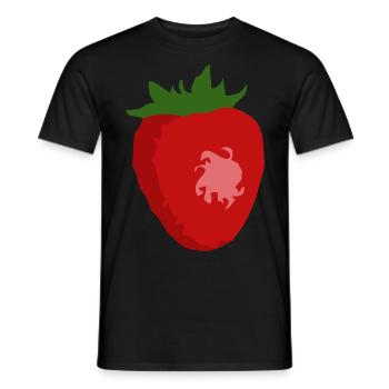 STRAWBERRY STRAWBERRY KISS STRAWBERRY SHIRT - Men's T-Shirt - black - Front - AI Model Male 178 light (178cm)