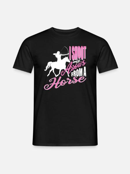 Bogenschießen vom Pferd - Männer T-Shirt - Schwarz