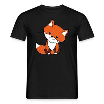 Bébé Renard Animaux de la forêt - T-shirt homme - noir - Devant - AI Model Male 178 light (178cm)