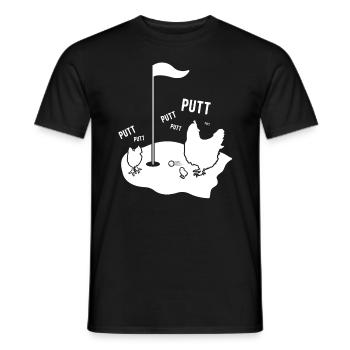 Putten Hühner auf dem Golfplatz - Männer T-Shirt - Schwarz - Vorne - AI Model Male 178 light (178cm)