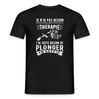 Ich brauche keine Therapie ich muss nur tauchen - Männer T-Shirt - Schwarz - Vorne - AI Model Male 178 light (178cm)