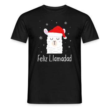 Feliz Navidad Lama Weihnachten - Männer T-Shirt - Schwarz - Vorne - AI Model Male 178 light (178cm)