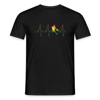 Basketballer Herzschlag Regenbogen - Männer T-Shirt - Schwarz - Vorne - AI Model Male 178 light (178cm)