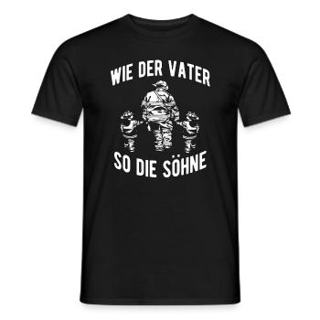 Feuerwehrmann Spruch Wie der Vater, so die Söhne - Männer T-Shirt - Schwarz - Vorne - AI Model Male 178 light (178cm)