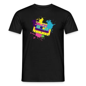 80er Jahre Retro Kassettenband - Männer T-Shirt - Schwarz - Vorne - AI Model Male 178 light (178cm)