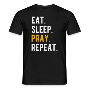 Eat Sleep Pray Repeat Christianity - Men's T-Shirt - black - Front - AI Model Male 178 light (178cm)