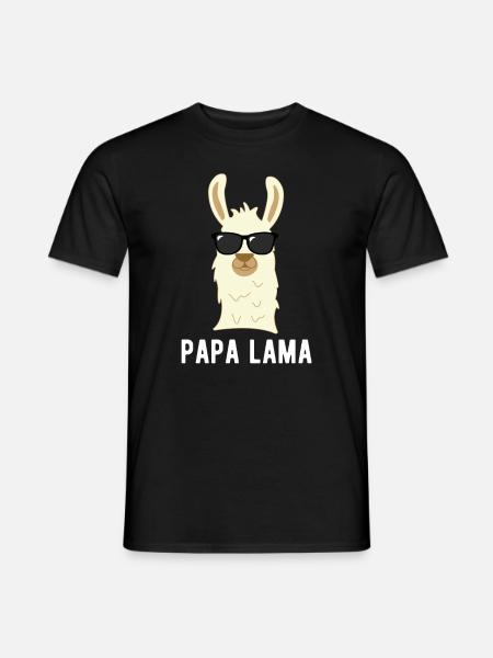 Papa Lama | Grappige Vaderdag cadeau - Heren T-shirt - zwart