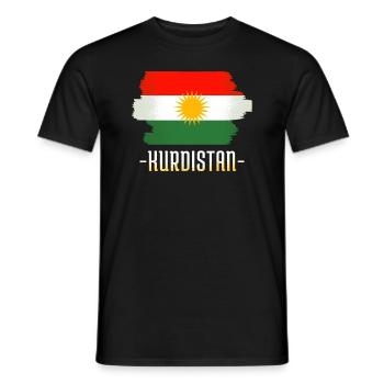 Drapeau du Kurdistan Son cadeau Biji Kurdes - T-shirt homme - noir - Devant - AI Model Male 178 light (178cm)