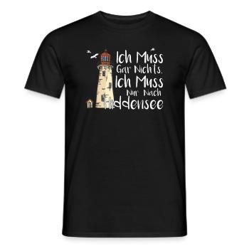 Ich Muss Nur Nach Hiddensee Urlaub Ostsee - Männer T-Shirt - Schwarz - Vorne - AI Model Male 178 light (178cm)