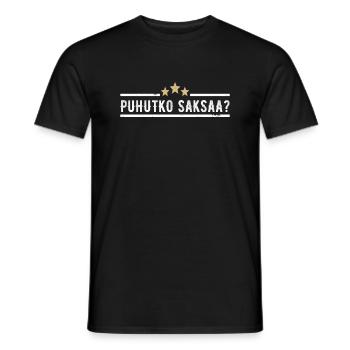 Puhutko Saksaa Bier Sprechen Sie Deutsch Finnisch - Männer T-Shirt - Schwarz - Vorne - AI Model Male 178 light (178cm)