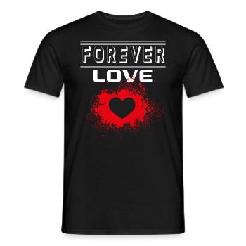 Liebe Forever I Love You Herz Hearts Wahre Liebe - Männer T-Shirt - Schwarz - Vorne - AI Model Male 178 light (178cm)