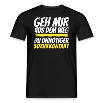 GEH MIR AUS DEM WEG DU UNNÖTIGER SOZIALKONTAKT - Männer T-Shirt - Schwarz - Vorne - AI Model Male 178 light (178cm)