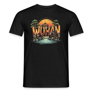 Visit Wuhan Provinz Hubei China Sunset - Männer T-Shirt - Schwarz - Vorne - AI Model Male 178 light (178cm)