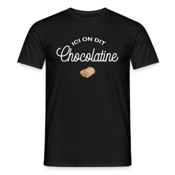 Ici on dit chocolatine - T-shirt homme - noir - Devant - AI Model Male 178 light (178cm)