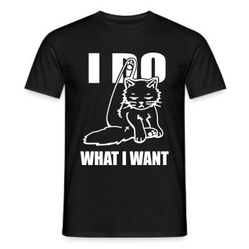 Cat i do what i want - Männer T-Shirt - Schwarz - Vorne - AI Model Male 178 light (178cm)