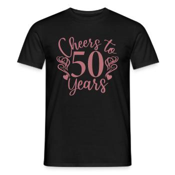 Vive 50 ans - Cadeau d’anniversaire ou d’anniversaire - T-shirt homme - noir - Devant - AI Model Male 178 light (178cm)