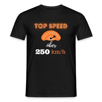 Top Speed über 250km/h - Männer T-Shirt - Schwarz - Vorne - AI Model Male 178 light (178cm)