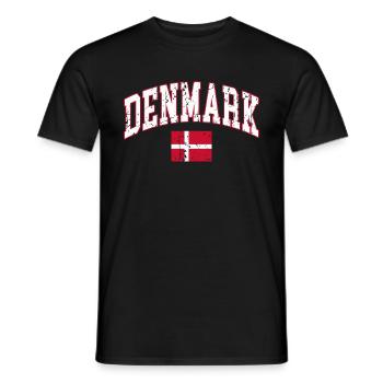 Danemark drapeau Danemark - T-shirt homme - noir - Devant - AI Model Male 178 light (178cm)