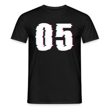 Fünf 5 Five 05 Zahl Effekt Verzerrt Nummer - Männer T-Shirt - Schwarz - Vorne - AI Model Male 178 light (178cm)