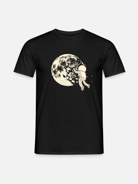 Mond Mondlandung Astronaut Bergbau - Männer T-Shirt - Schwarz