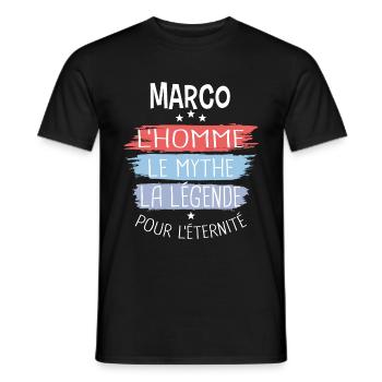 Marco l'homme le mythe la légende - T-shirt homme - noir - Devant - AI Model Male 178 light (178cm)