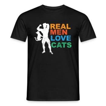 Chats Chat Chat Chat Chat Papa Douce Fête des Pères - T-shirt homme - noir - Devant - AI Model Male 178 light (178cm)