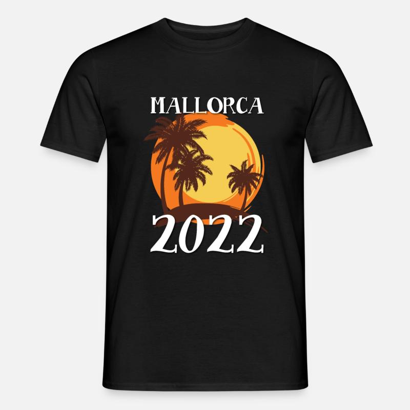 Mallorca 2022 Palmen - Männer T-Shirt - Schwarz