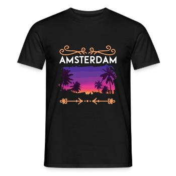 Amsterdam - Männer T-Shirt - Schwarz - Vorne - AI Model Male 178 light (178cm)