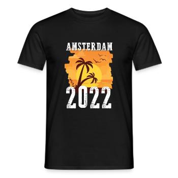 Amsterdam 2022 Palm Trees - Men's T-Shirt - black - Front - AI Model Male 178 light (178cm)