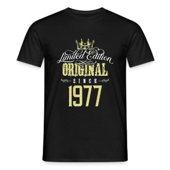 1977 limited edition - Men's T-Shirt - black - Front - AI Model Male 178 light (178cm)