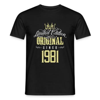 Édition limitée 1981 - T-shirt homme - noir - Devant - AI Model Male 178 light (178cm)