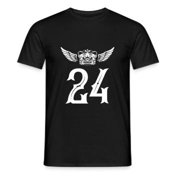 24 Zahl Krone - Männer T-Shirt - Schwarz - Vorne - AI Model Male 178 light (178cm)