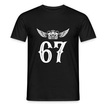 67 Zahl Krone - Männer T-Shirt - Schwarz - Vorne - AI Model Male 178 light (178cm)