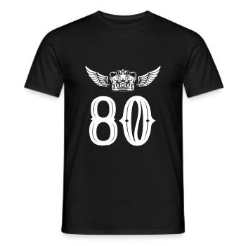 80 Zahl Krone - Männer T-Shirt - Schwarz - Vorne - AI Model Male 178 light (178cm)