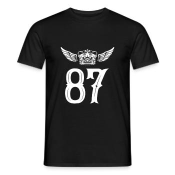 87 Number crown - Men's T-Shirt - black - Front - AI Model Male 178 light (178cm)