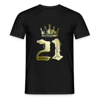21 Nombre Couronne - T-shirt homme - noir - Devant - AI Model Male 178 light (178cm)