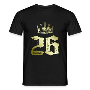 26 Zahl Krone - Männer T-Shirt - Schwarz - Vorne - AI Model Male 178 light (178cm)